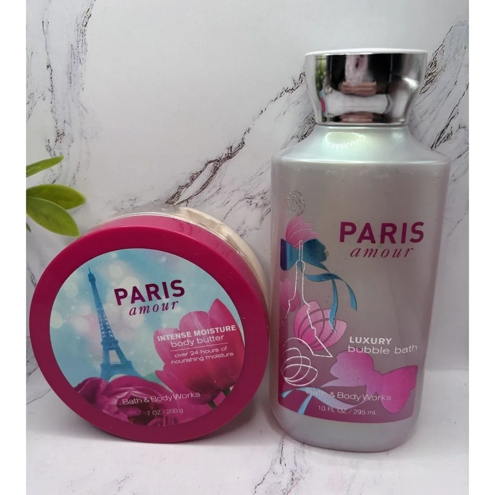 Bath & Body Works PARIS AMOUR Signature Bubble Bath 10oz & Body Butter‎ 7oz